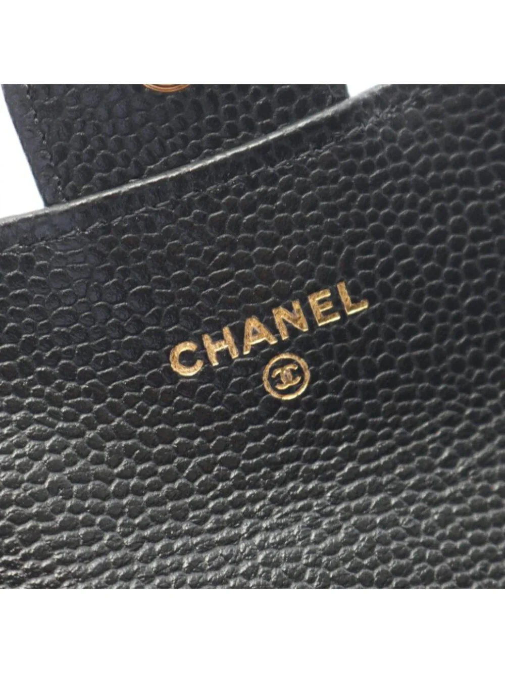 Chanel Card Case Classic Flap Quilted Black Caviar Leather